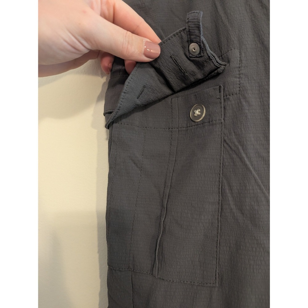 PrAna Cargo Convertible Hiking Pants Zip Shorts Gray Women's Size 12 Roll Up - Picture 3 of 12